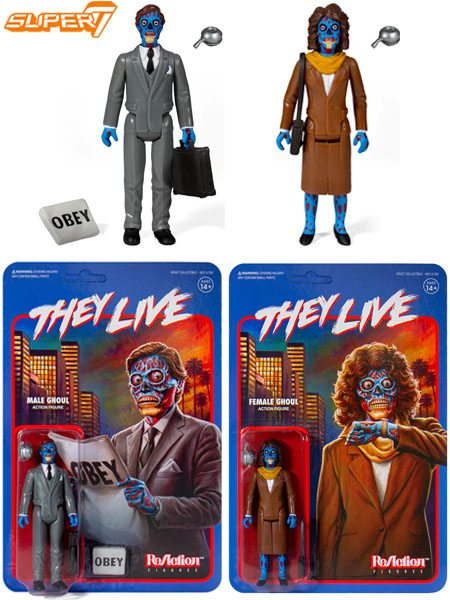Super 7 They Live Male and Female Ghoul ReAction 3.75 Inch Action Figure Set of 2